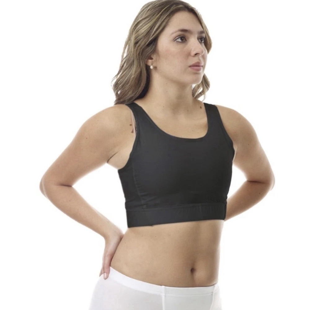 Underworks 3108 Extreme Magic Cotton Chest Half Binder Bra Black 38 B/C/D USA